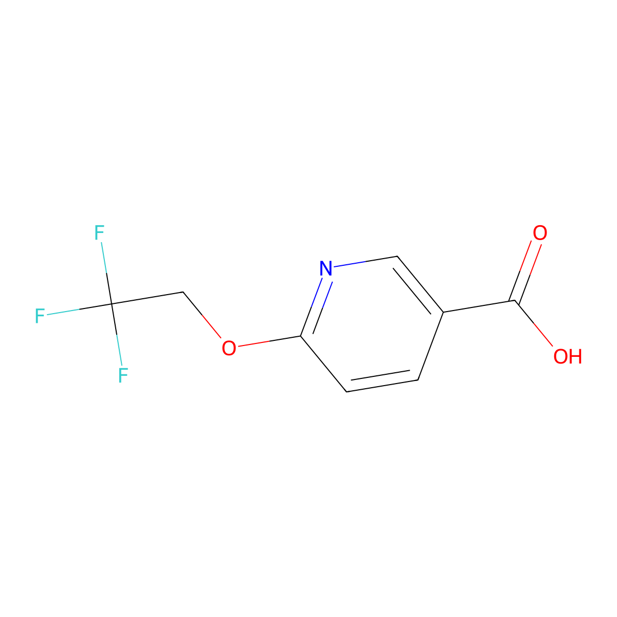 6-(2,2,2-Trifluoroethoxy)pyridine-3-carboxylic acid molecular structure, CAS 175204-90-7