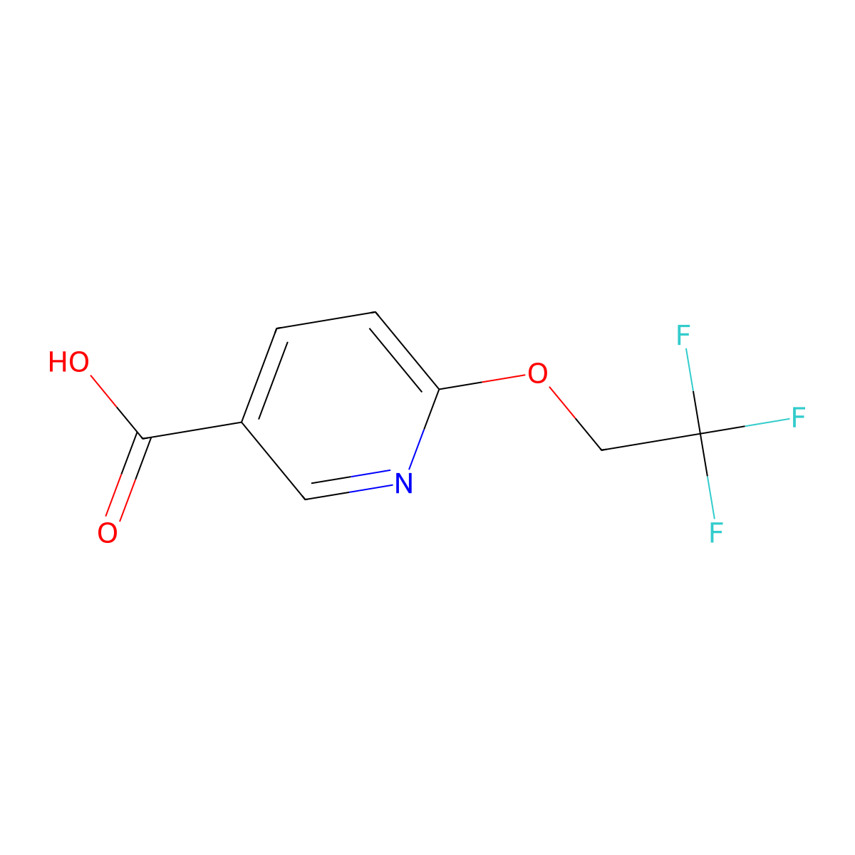 6-(2,2,2-Trifluoroethoxy)pyridine-3-carboxylic acid molecular structure, CAS 175204-90-7