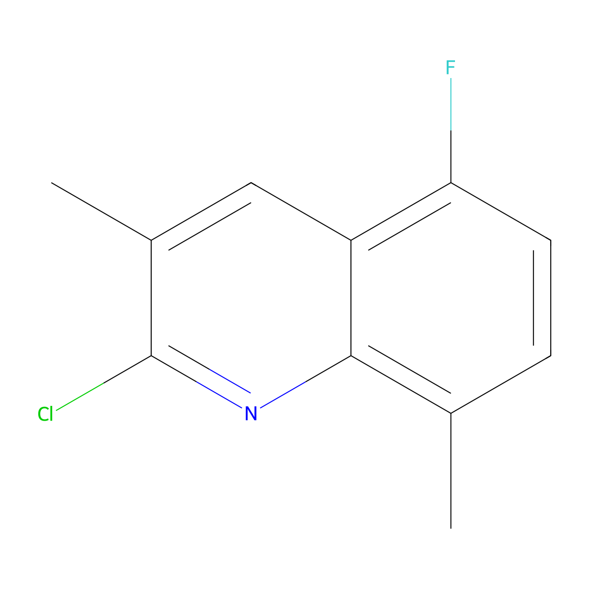 2-Chloro-5-fluoro-3,8-dimethylquinoline molecular structure, CAS 175204-94-1