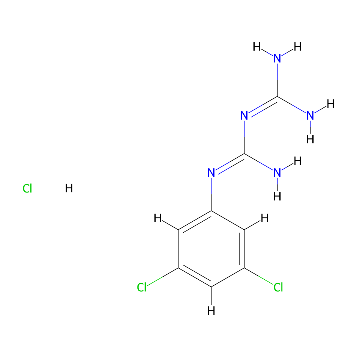 1-(3,5-Dichlorophenyl)biguanide hydrochloride molecular structure, CAS 175205-04-6