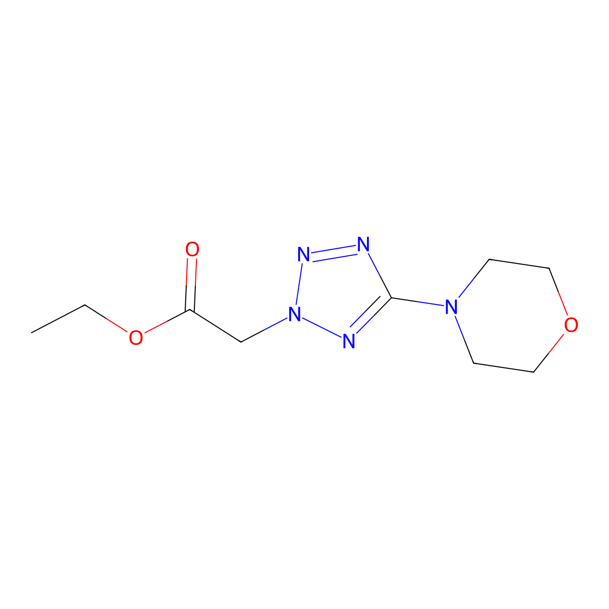 Ethyl 2-(5-Morpholino-2H-1,2,3,4-tetraazol-2-yl)acetate molecular structure, CAS 175205-05-7