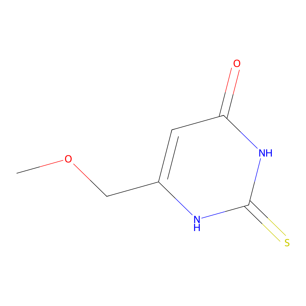 6-(Methoxymethyl)-2-sulfanylidene-2,3-dihydropyrimidin-4(1H)-one molecular structure, CAS 175205-07-9