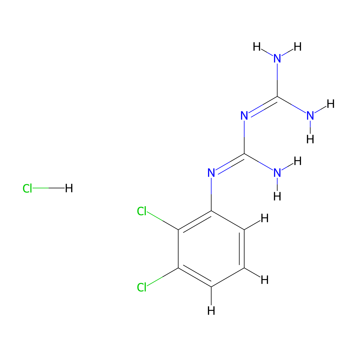 1-(2,3-Dichlorophenyl)biguanide hydrochloride molecular structure, CAS 175205-08-0