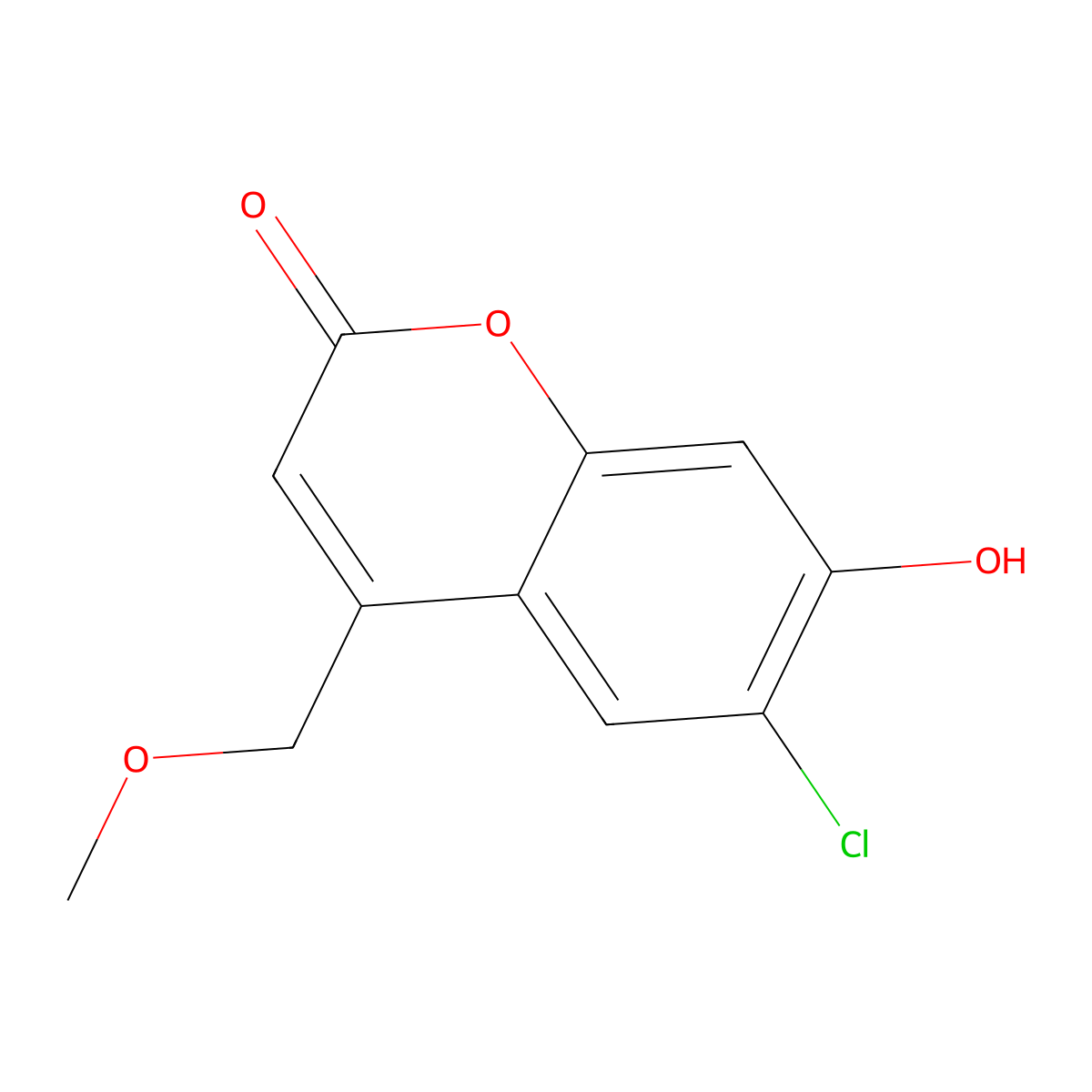 6-chloro-7-hydroxy-4-(methoxymethyl)-2H-chromen-2-one molecular structure, CAS 175205-11-5
