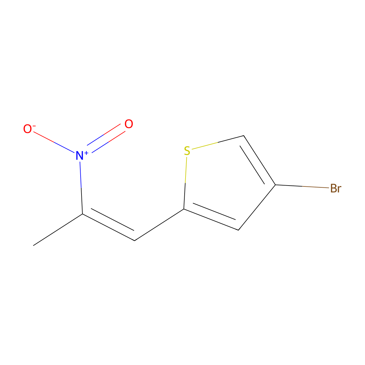 4-Bromo-2-(2-nitroprop-1-enyl)thiophene molecular structure, CAS 175205-19-3