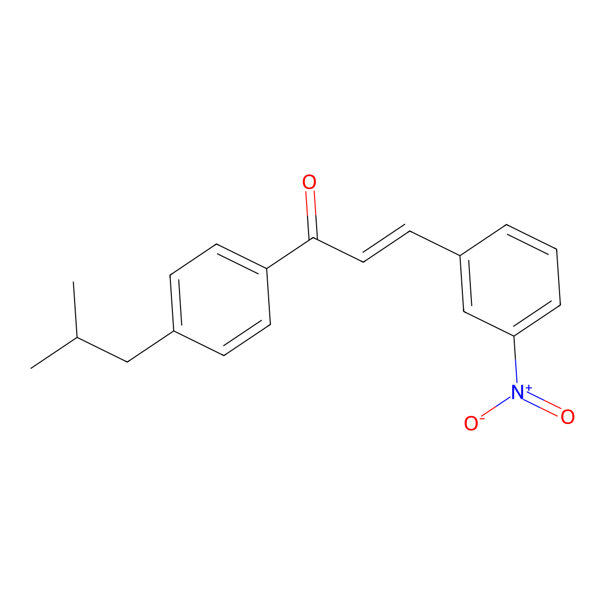 1-[4-(2-Methylpropyl)phenyl]-3-(3-nitrophenyl)prop-2-en-1-one molecular structure, CAS 175205-30-8