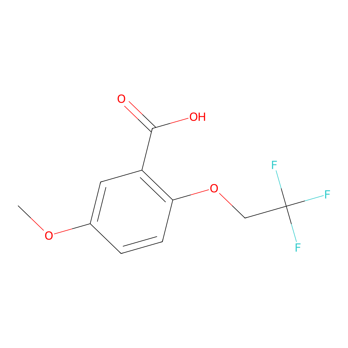 5-Methoxy-2-(2,2,2-trifluoroethoxy)benzoic acid molecular structure, CAS 175205-34-2