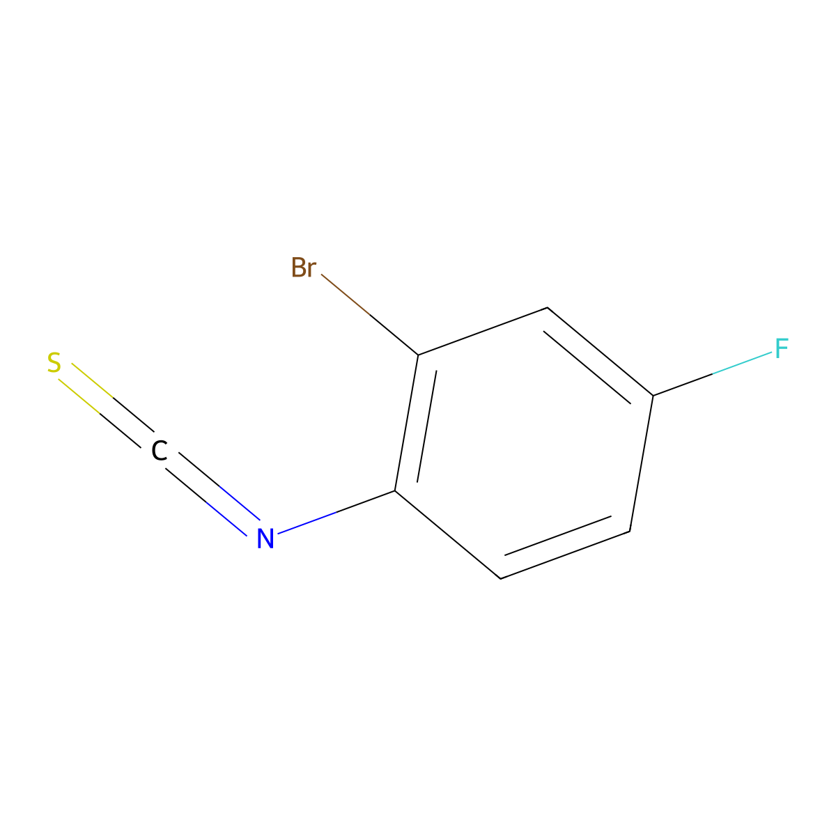 2-Bromo-4-fluorophenyl isothiocyanate molecular structure, CAS 175205-35-3