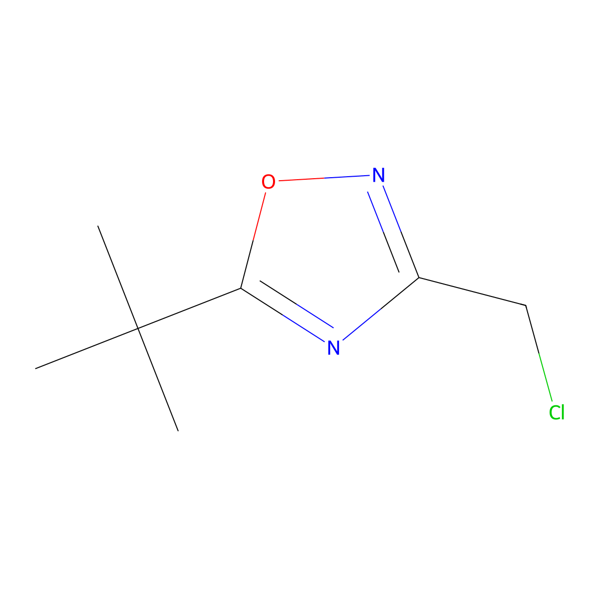 5-Tert-butyl-3-(chloromethyl)-1,2,4-oxadiazole molecular structure, CAS 175205-41-1