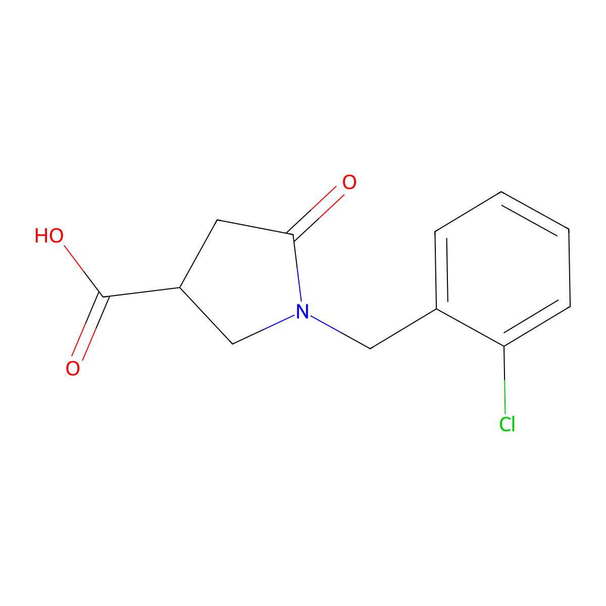 1-(2-Chlorobenzyl)-5-oxopyrrolidine-3-carboxylic acid molecular structure, CAS 175205-45-5
