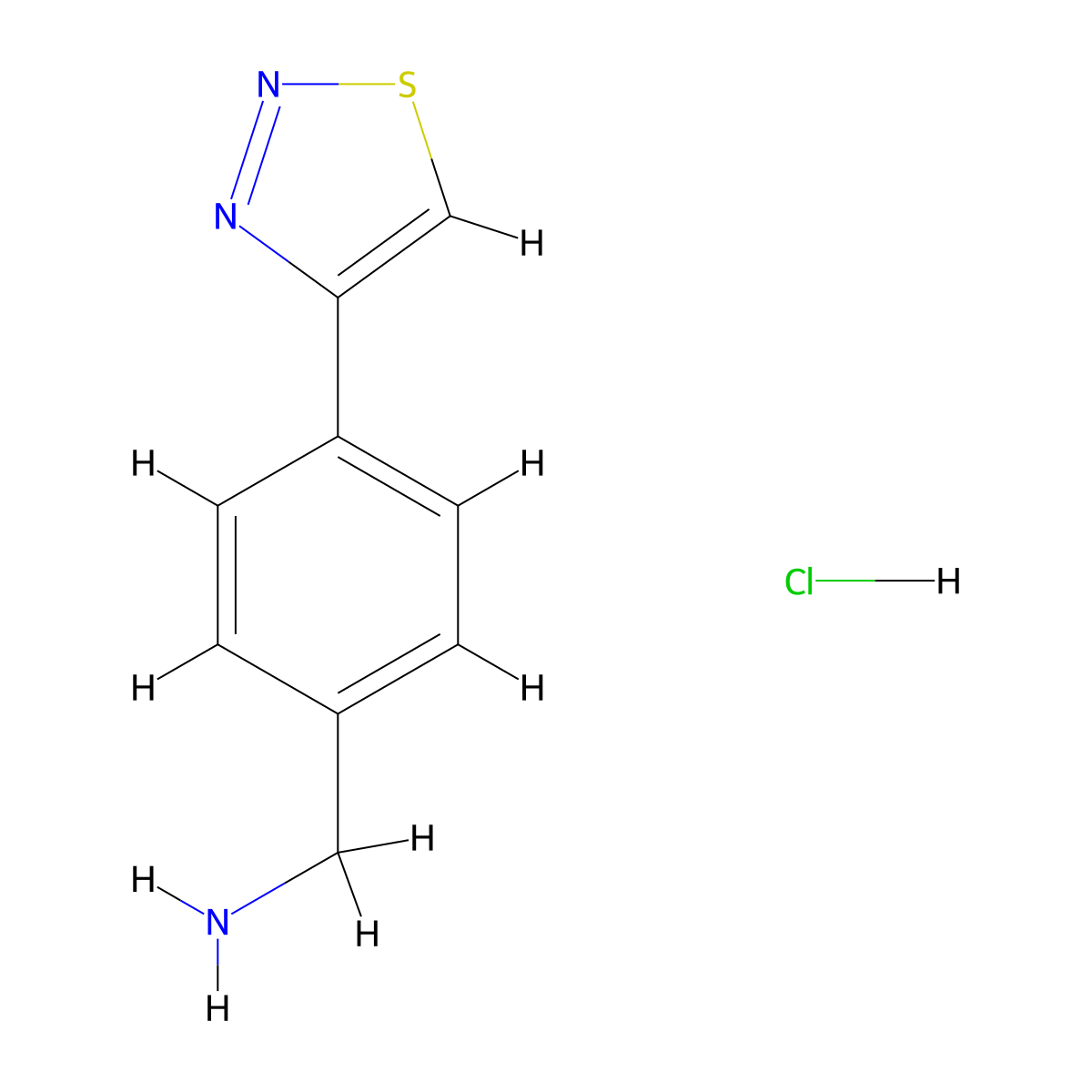 4-(1,2,3-Thiadiazol-4-Yl)Benzylamine Hydrochloride molecular structure, CAS 175205-49-9