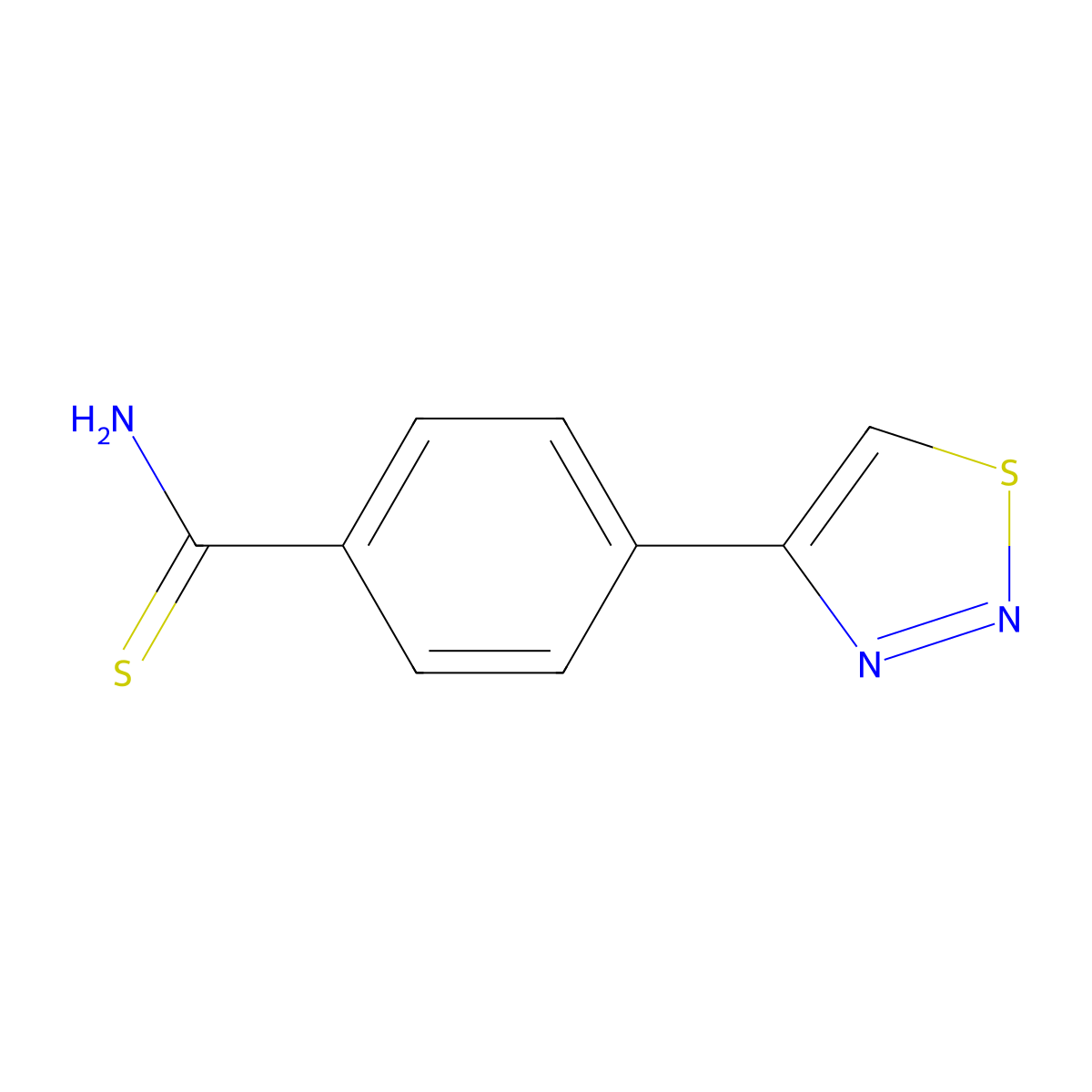 4-(1,2,3-Thiadiazol-4-yl)benzene-1-carbothioamide molecular structure, CAS 175205-52-4