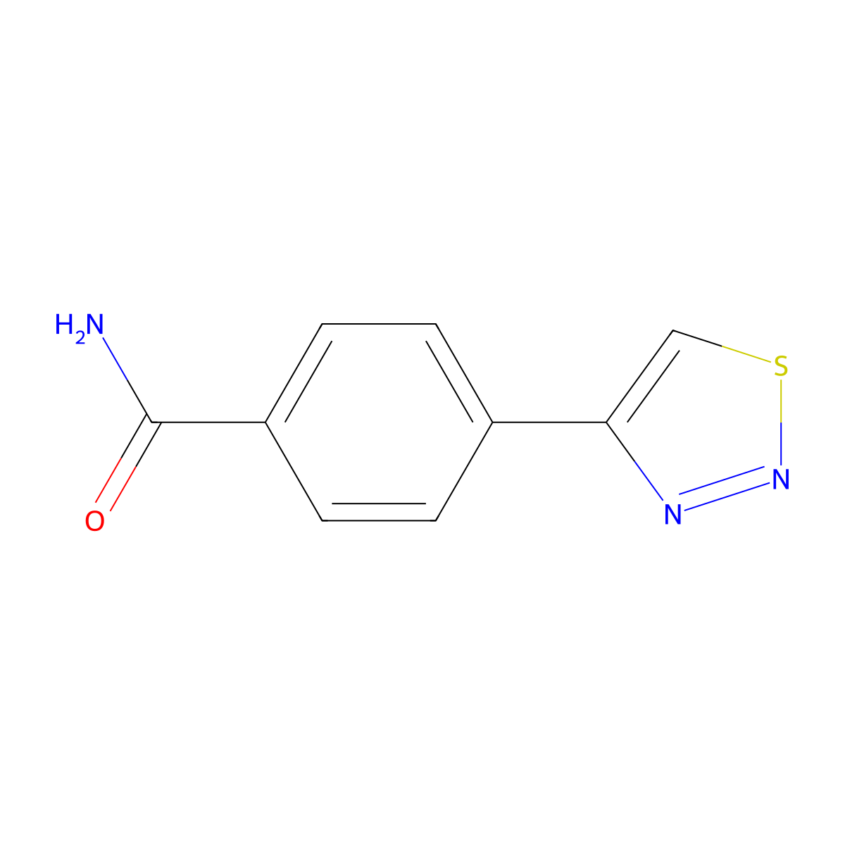 4-(1,2,3-Thiadiazol-4-yl)benzamide molecular structure, CAS 175205-53-5