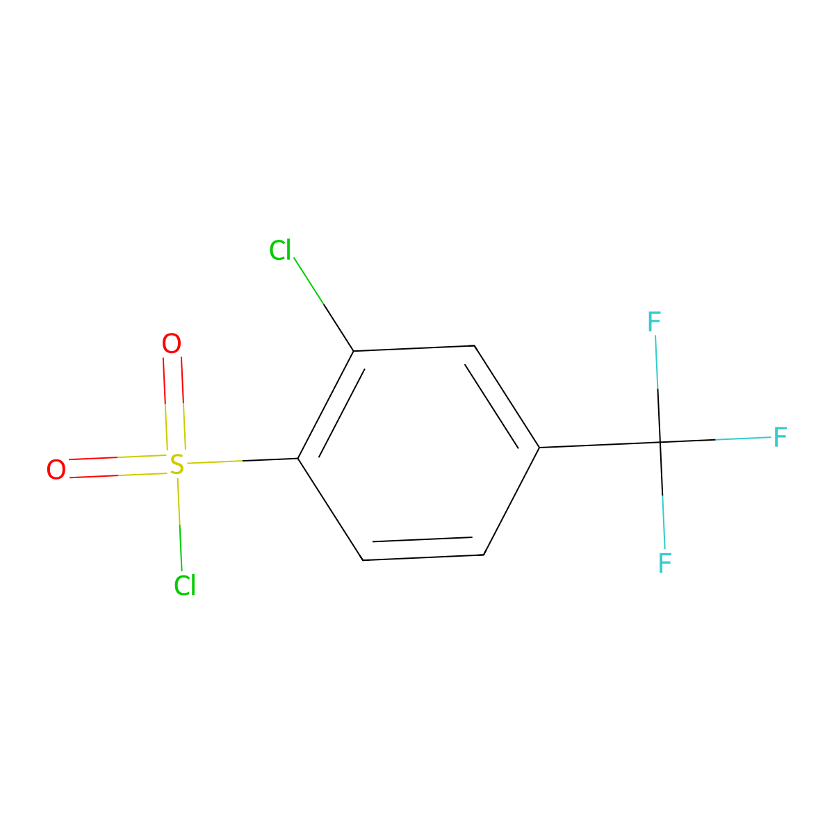 2-Chloro-4-(trifluoromethyl)benzenesulfonyl chloride molecular structure, CAS 175205-54-6