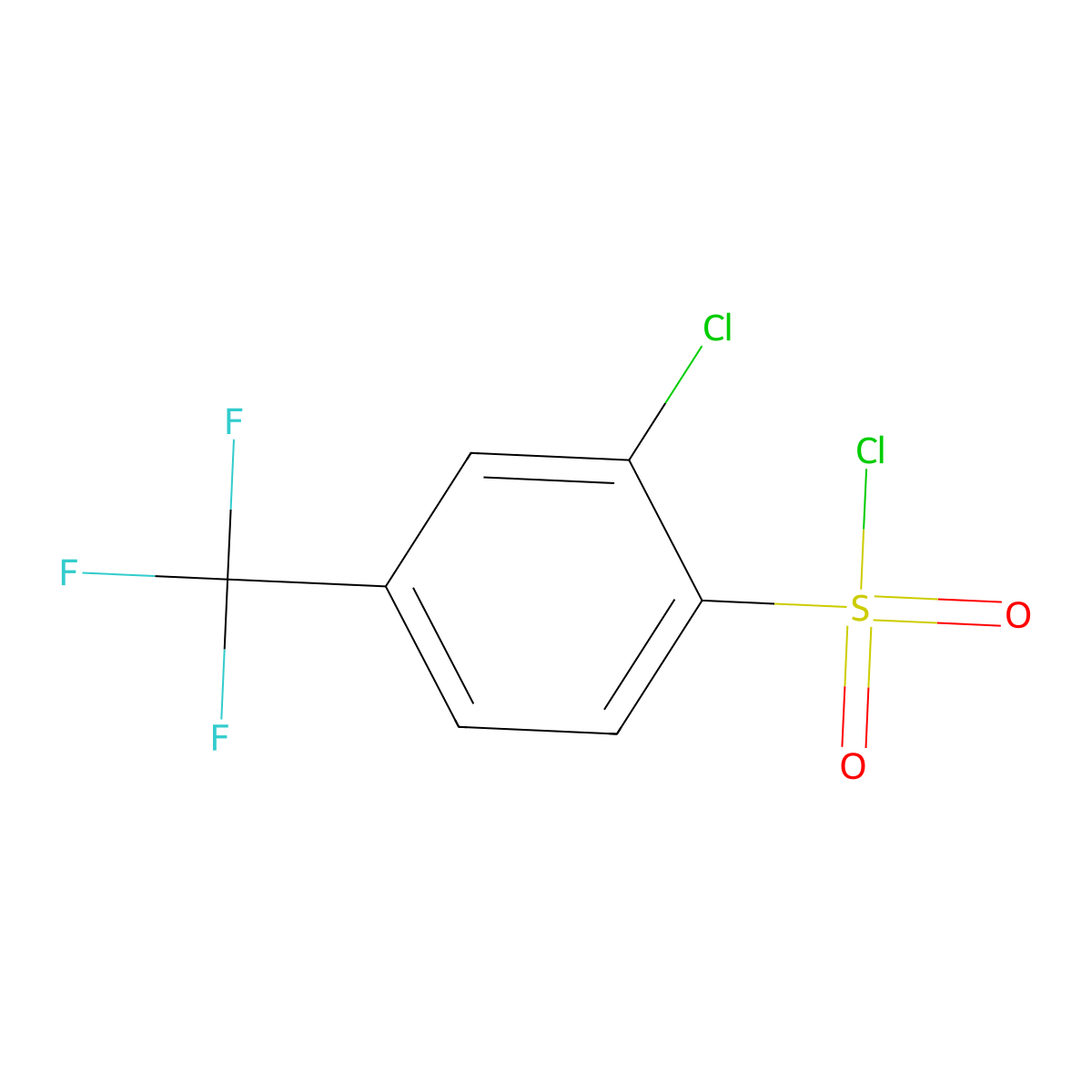 2-Chloro-4-(trifluoromethyl)benzenesulfonyl chloride molecular structure, CAS 175205-54-6