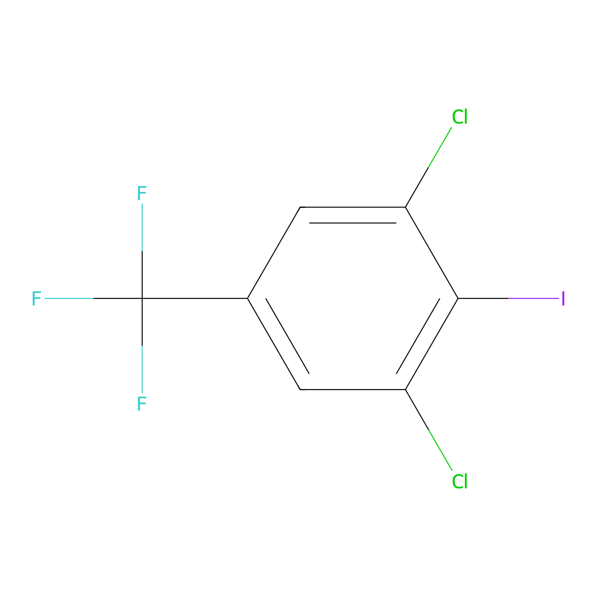 1,3-Dichloro-2-iodo-5-(trifluoromethyl)benzene molecular structure, CAS 175205-56-8