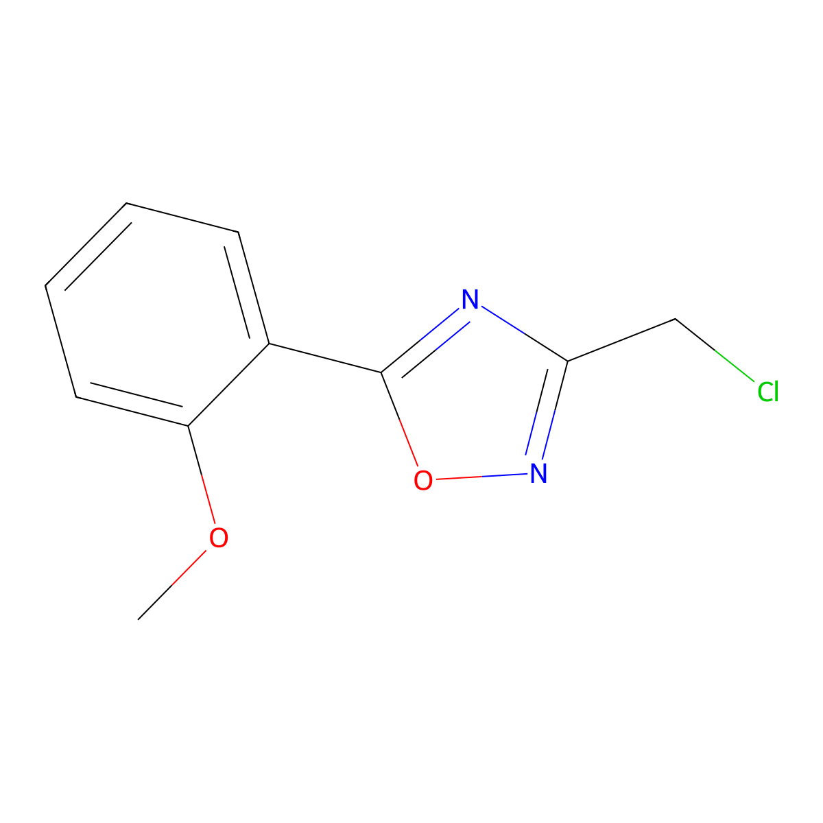 3-(Chloromethyl)-5-(2-methoxyphenyl)-1,2,4-oxadiazole molecular structure, CAS 175205-61-5