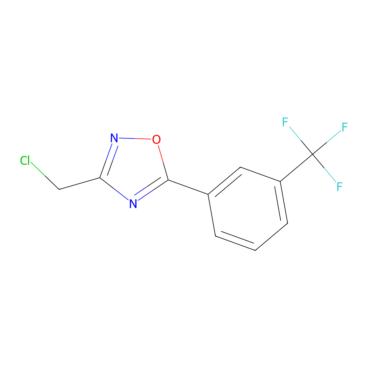 3-(Chloromethyl)-5-[3-(trifluoromethyl)phenyl]-1,2,4-oxadiazole molecular structure, CAS 175205-63-7