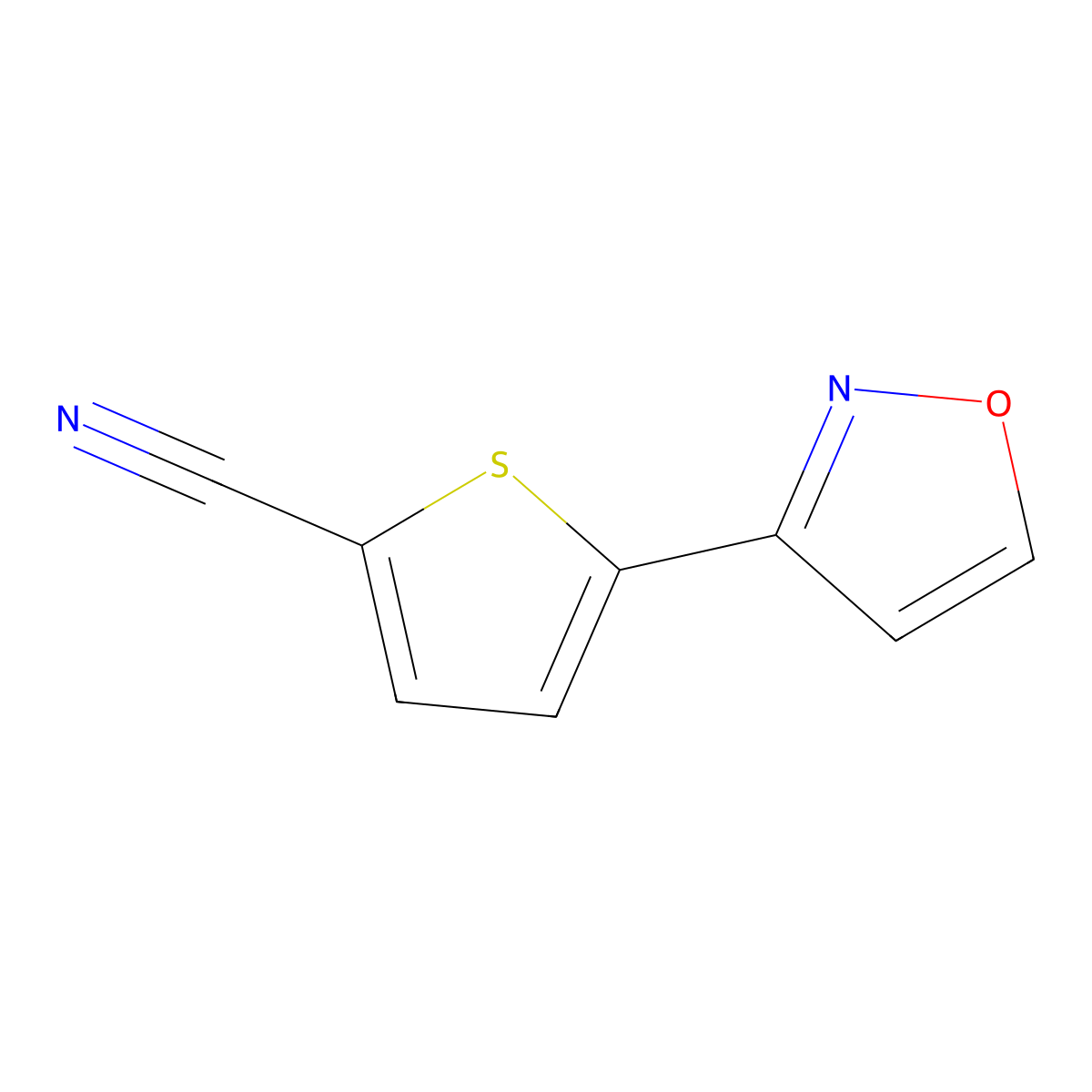 5-(1,2-Oxazol-3-yl)thiophene-2-carbonitrile molecular structure, CAS 175205-67-1