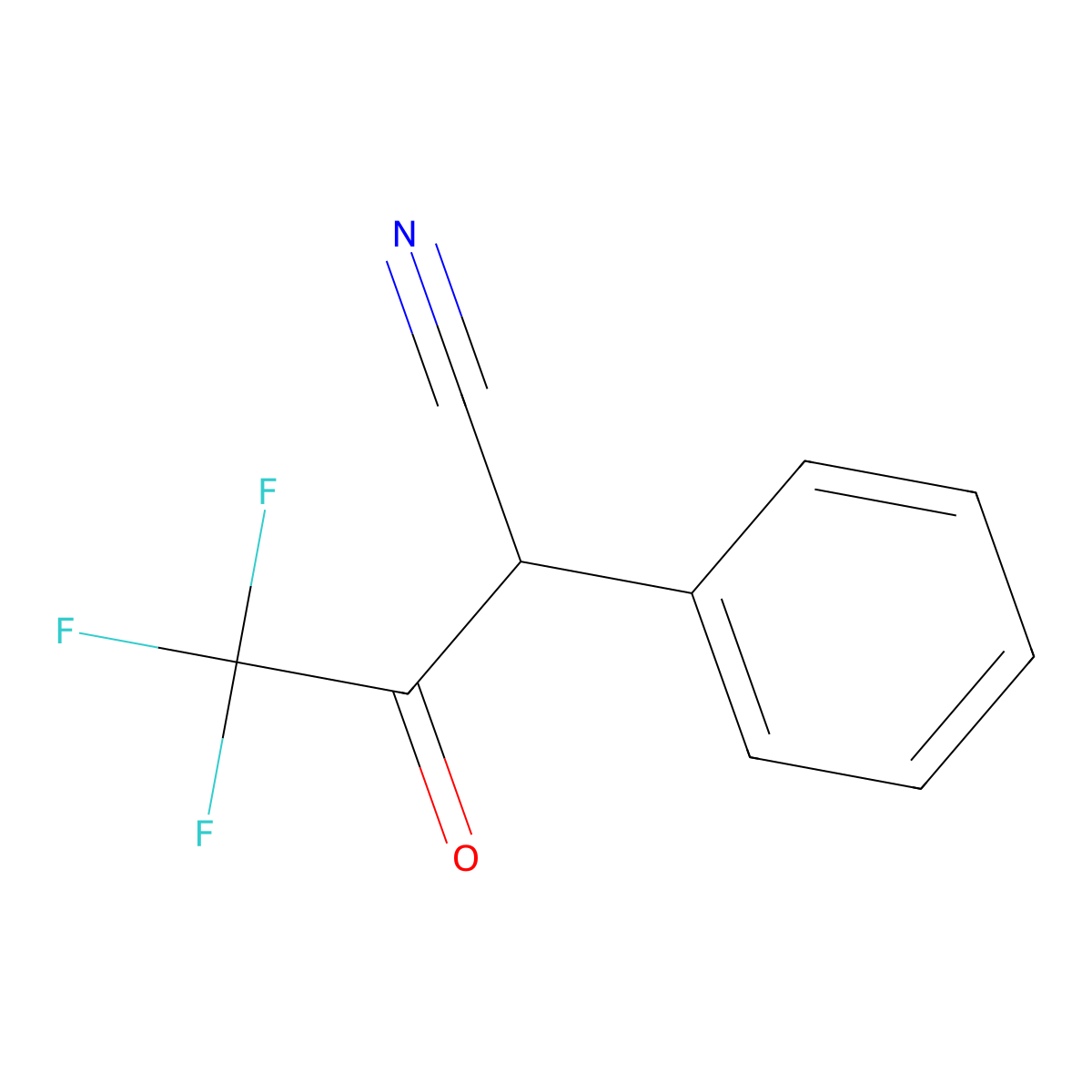 alpha-(2,2,2-Trifluoroacetyl)benzeneacetonitrile molecular structure, CAS 175205-70-6