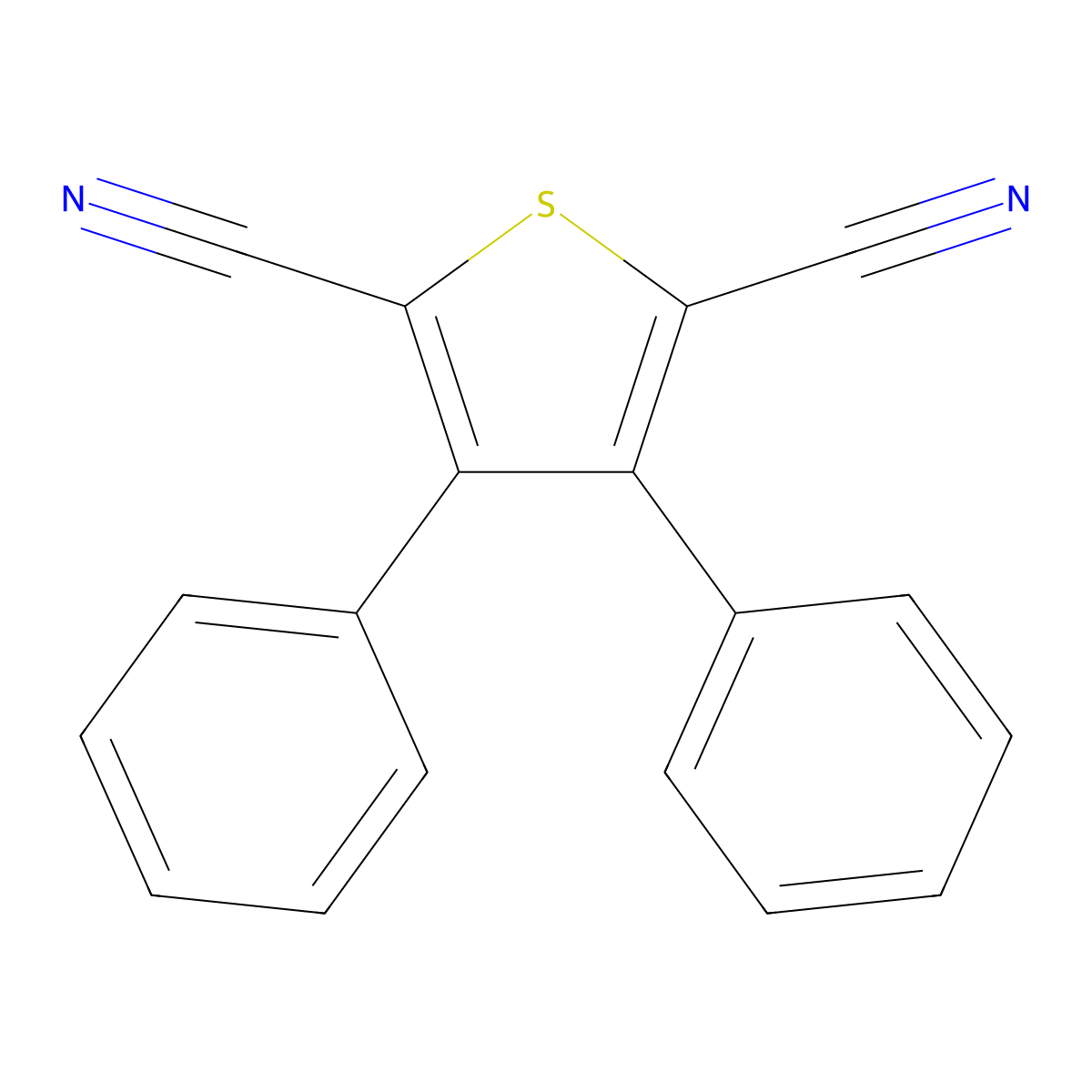 3,4-Diphenylthiophene-2,5-dicarbonitrile molecular structure, CAS 175205-73-9