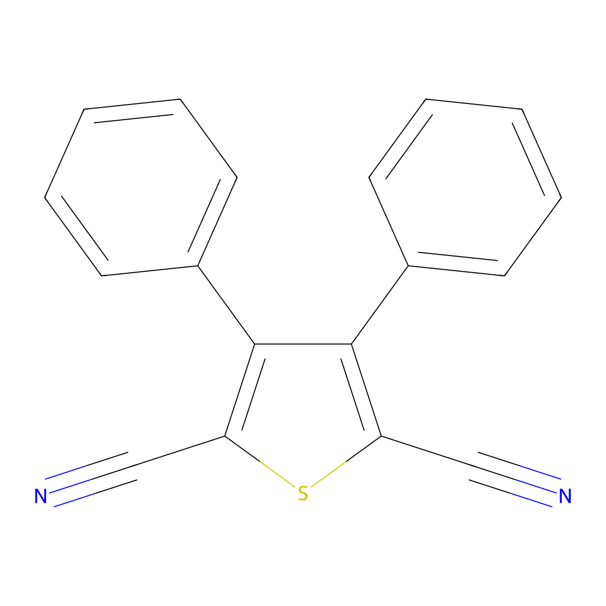 3,4-Diphenylthiophene-2,5-dicarbonitrile molecular structure, CAS 175205-73-9