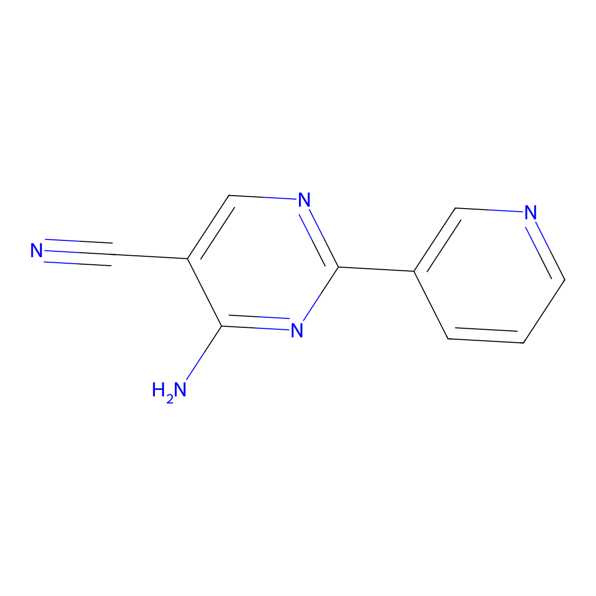 4-Amino-2-(3-pyridyl)pyrimidine-5-carbonitrile molecular structure, CAS 175205-75-1