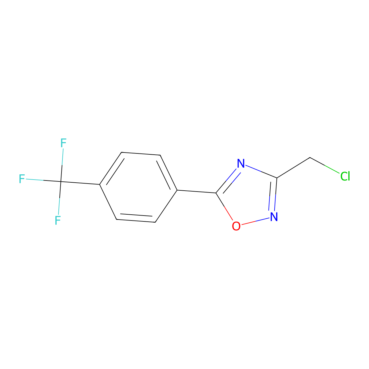 3-(Chloromethyl)-5-[4-(trifluoromethyl)phenyl]-1,2,4-oxadiazole molecular structure, CAS 175205-84-2
