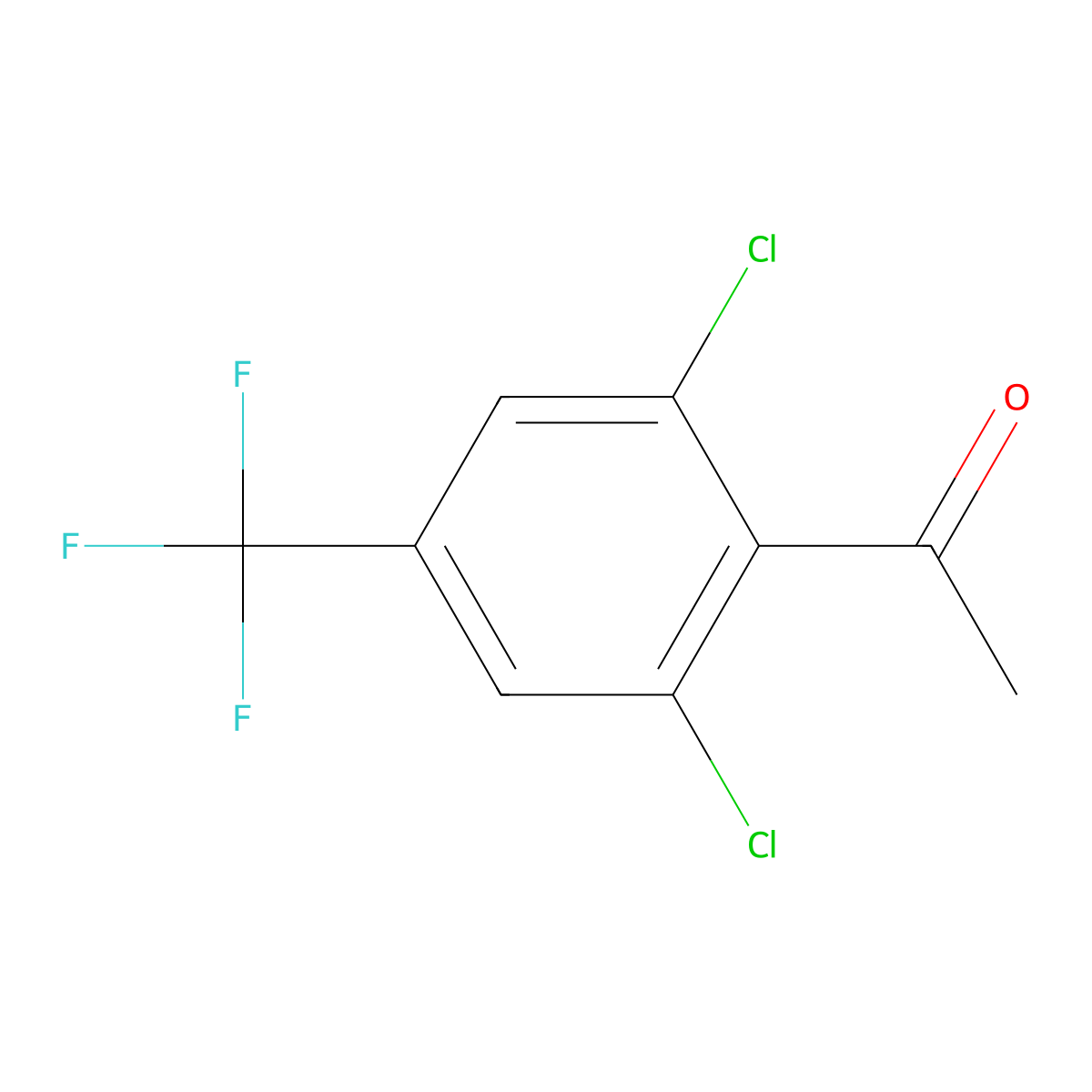 1-(2,6-Dichloro-4-(trifluoromethyl)phenyl)ethanone molecular structure, CAS 175205-88-6