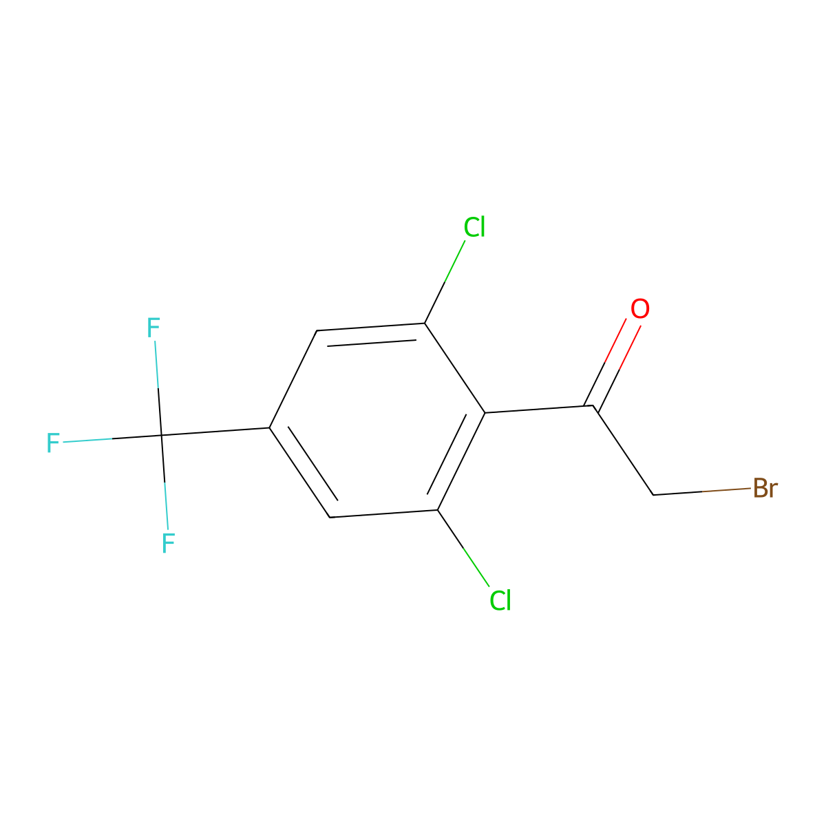 2,6-Dichloro-4-(trifluoromethyl)phenacyl bromide molecular structure, CAS 175205-89-7