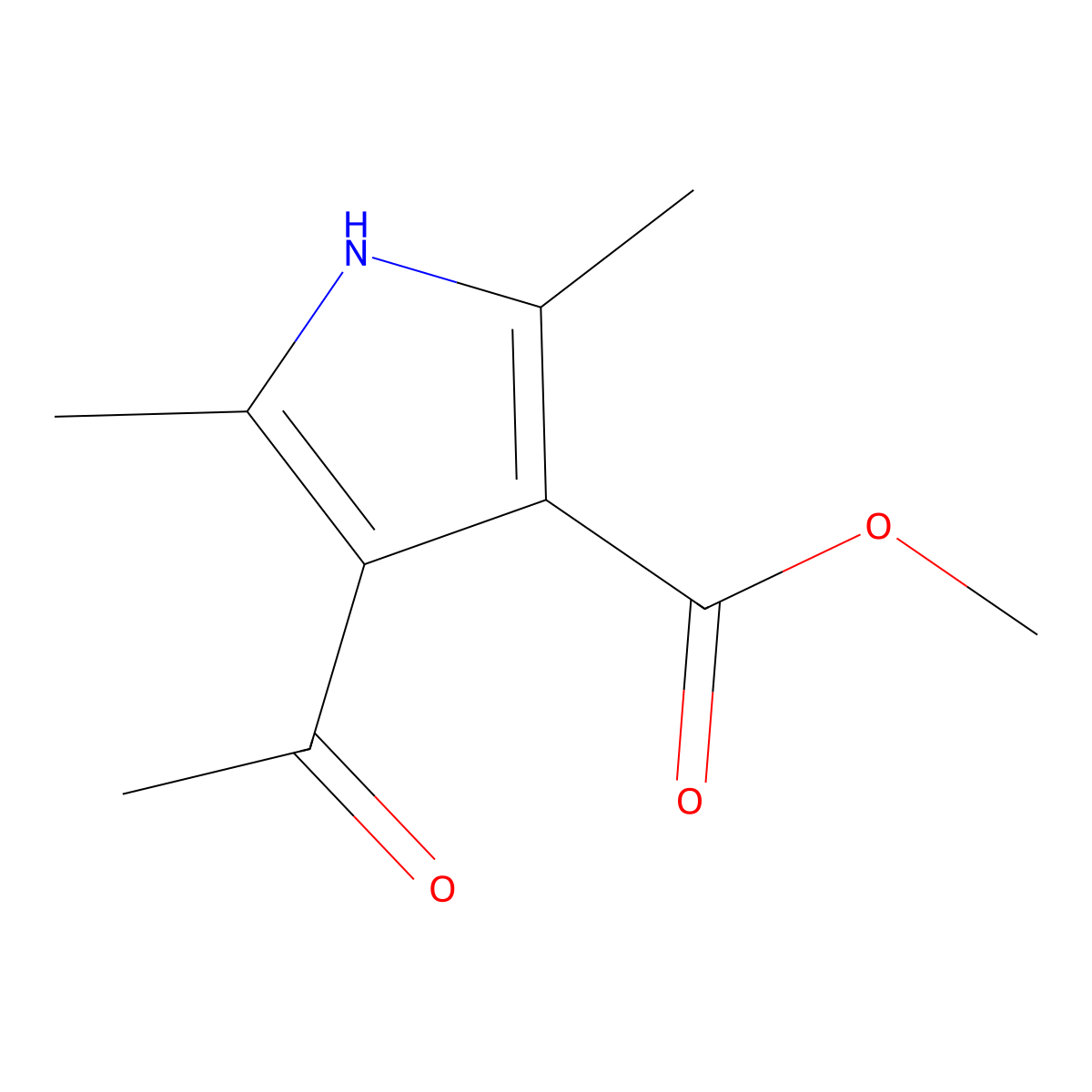 Methyl 4-acetyl-2,5-dimethyl-1H-pyrrole-3-carboxylate molecular structure, CAS 175205-90-0