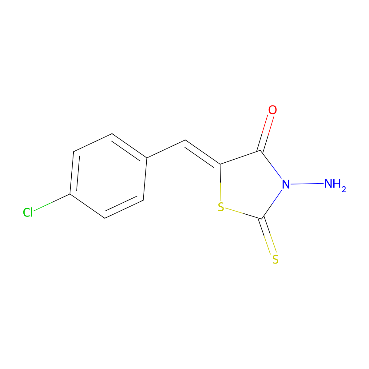 3-Amino-5-[(4-chlorophenyl)methylidene]-2-sulfanylidene-1,3-thiazolidin-4-one molecular structure, CAS 17521-20-9