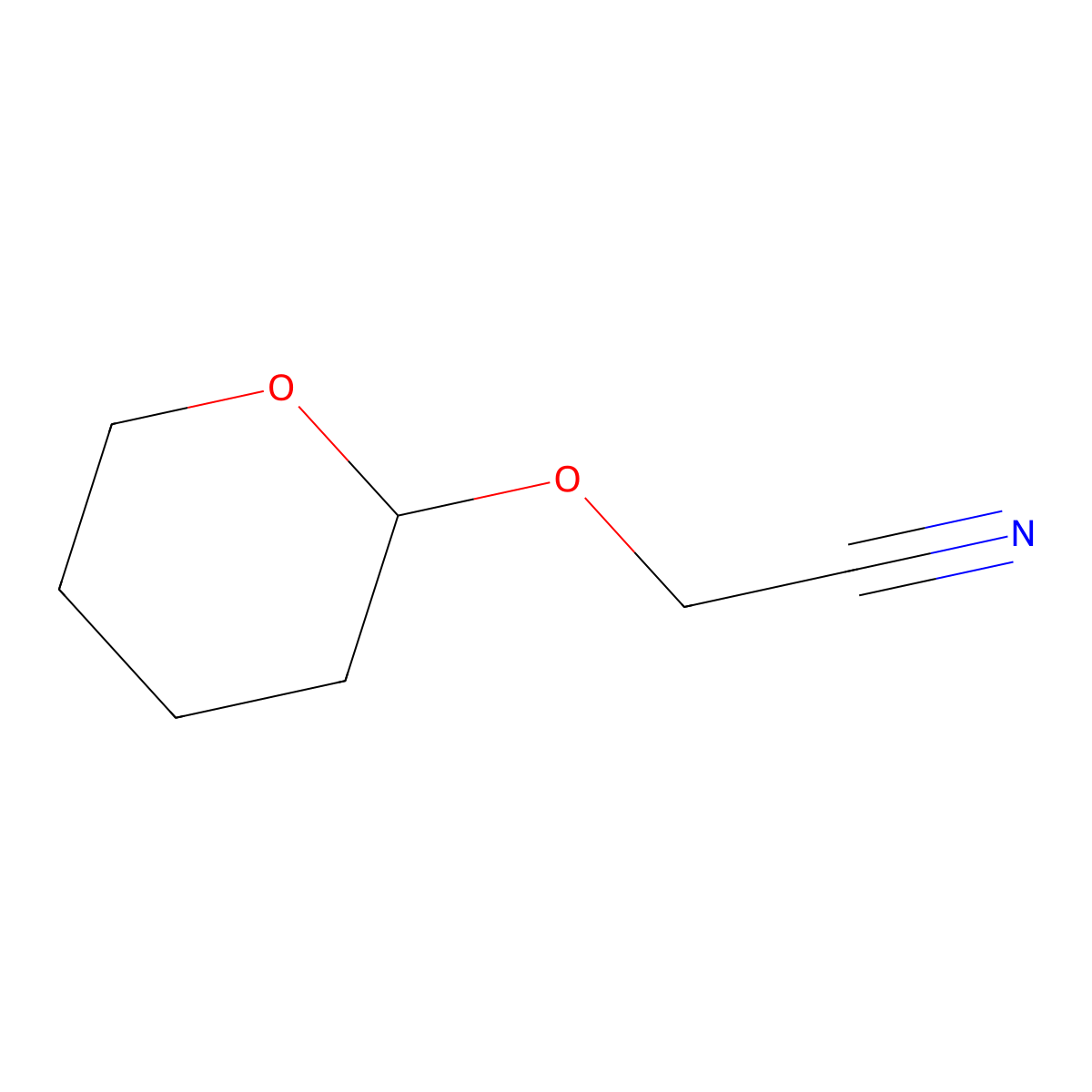(Tetrahydro-pyran-2-yloxy)-acetonitrile molecular structure, CAS 17521-49-2