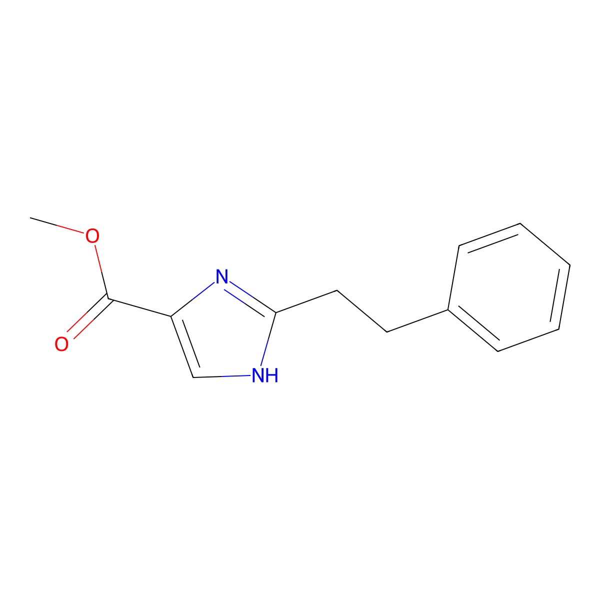 Methyl 2-(2-phenylethyl)-1H-imidazole-4-carboxylate molecular structure, CAS 175210-31-8