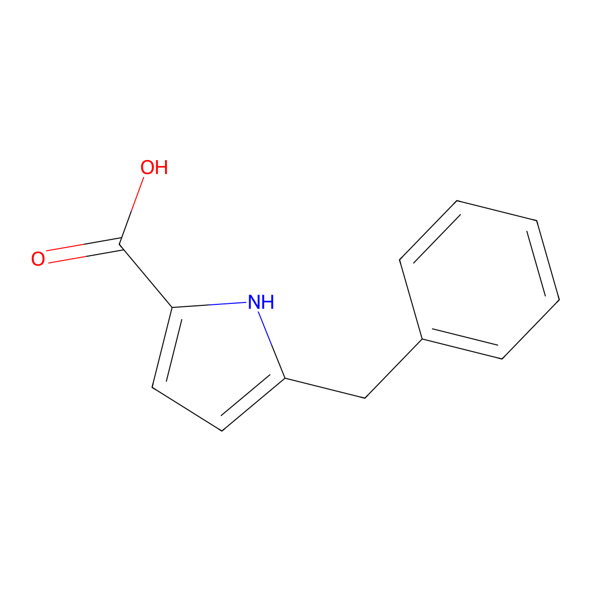 5-(Phenylmethyl)-1H-pyrrole-2-carboxylic acid molecular structure, CAS 175210-38-5
