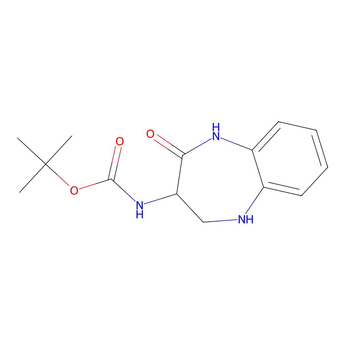 tert-butyl N-[(3S)-2-oxo-2,3,4,5-tetrahydro-1H-1,5-benzodiazepin-3-yl]carbamate molecular structure, CAS 175211-39-9