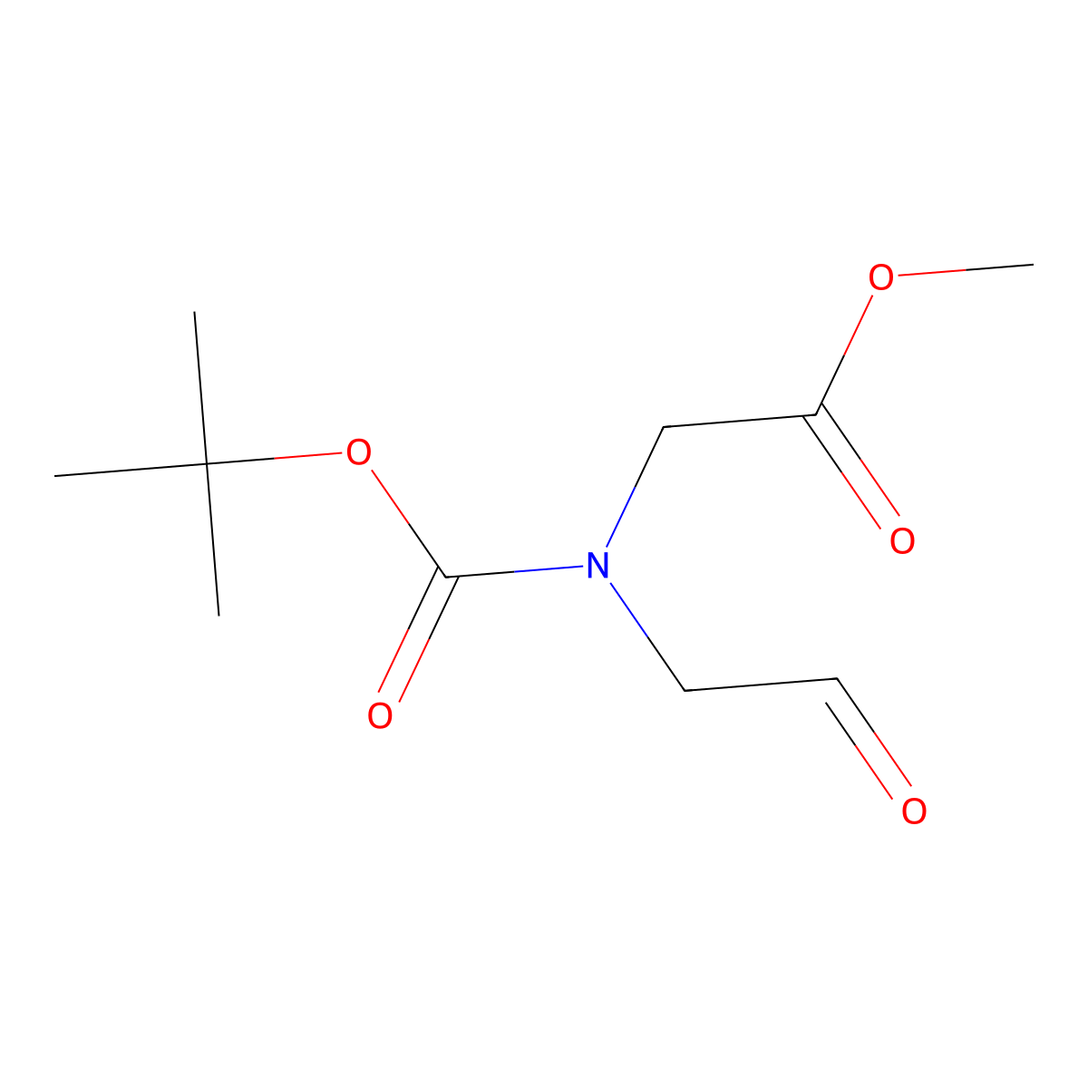 Methyl 2-[(2-methylpropan-2-yl)oxycarbonyl-(2-oxoethyl)amino]acetate molecular structure, CAS 175211-73-1