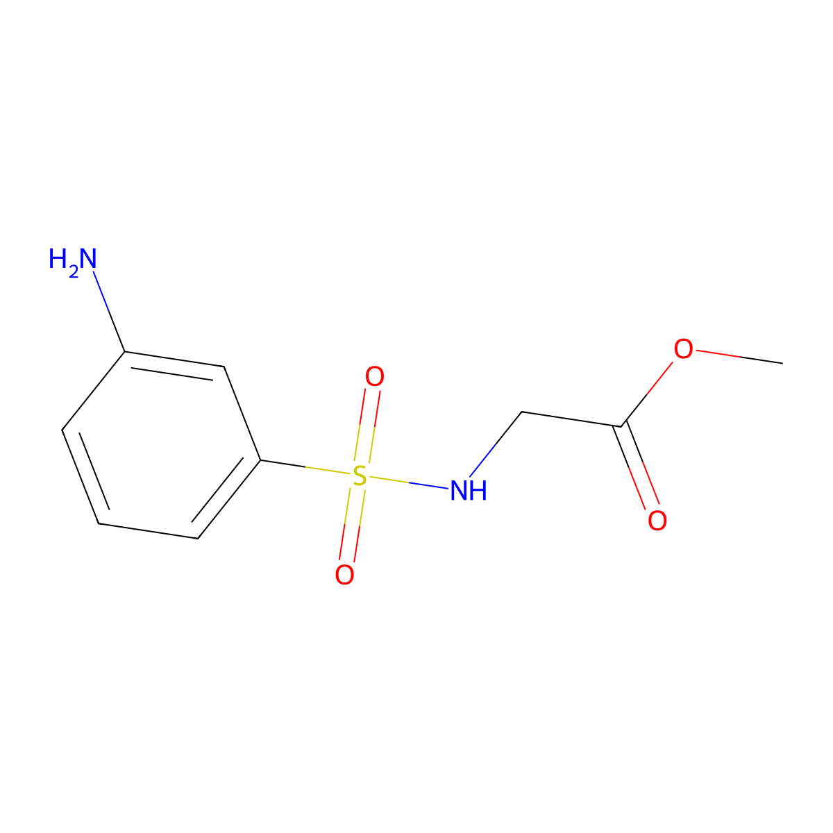 Methyl 2-(3-aminobenzenesulfonamido)acetate molecular structure, CAS 175214-66-1