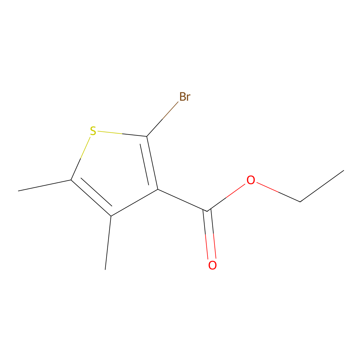 Ethyl 2-bromo-4,5-dimethylthiophene-3-carboxylate molecular structure, CAS 175217-21-7