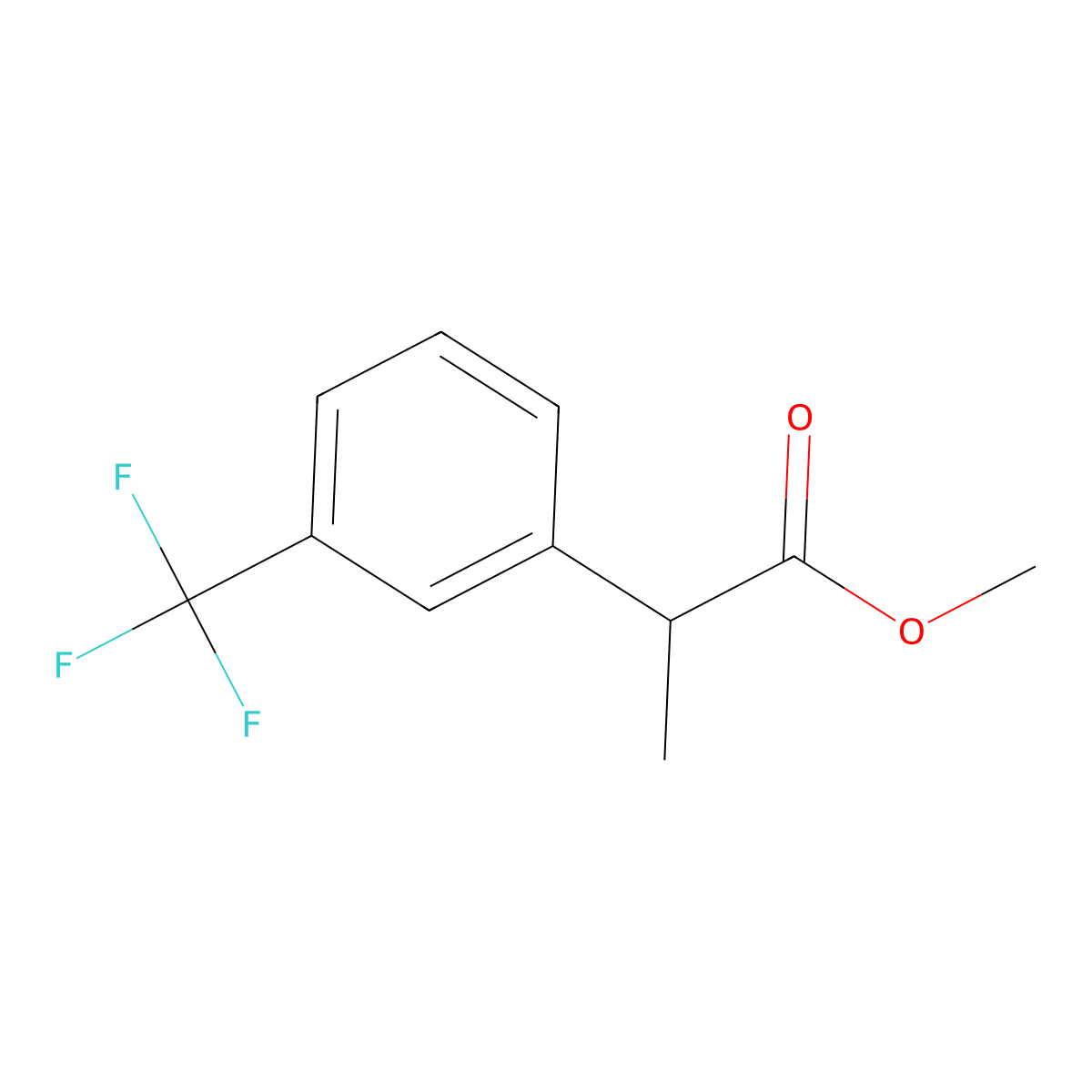Methyl 2-[3-(trifluoromethyl)phenyl]propanoate molecular structure, CAS 175225-47-5
