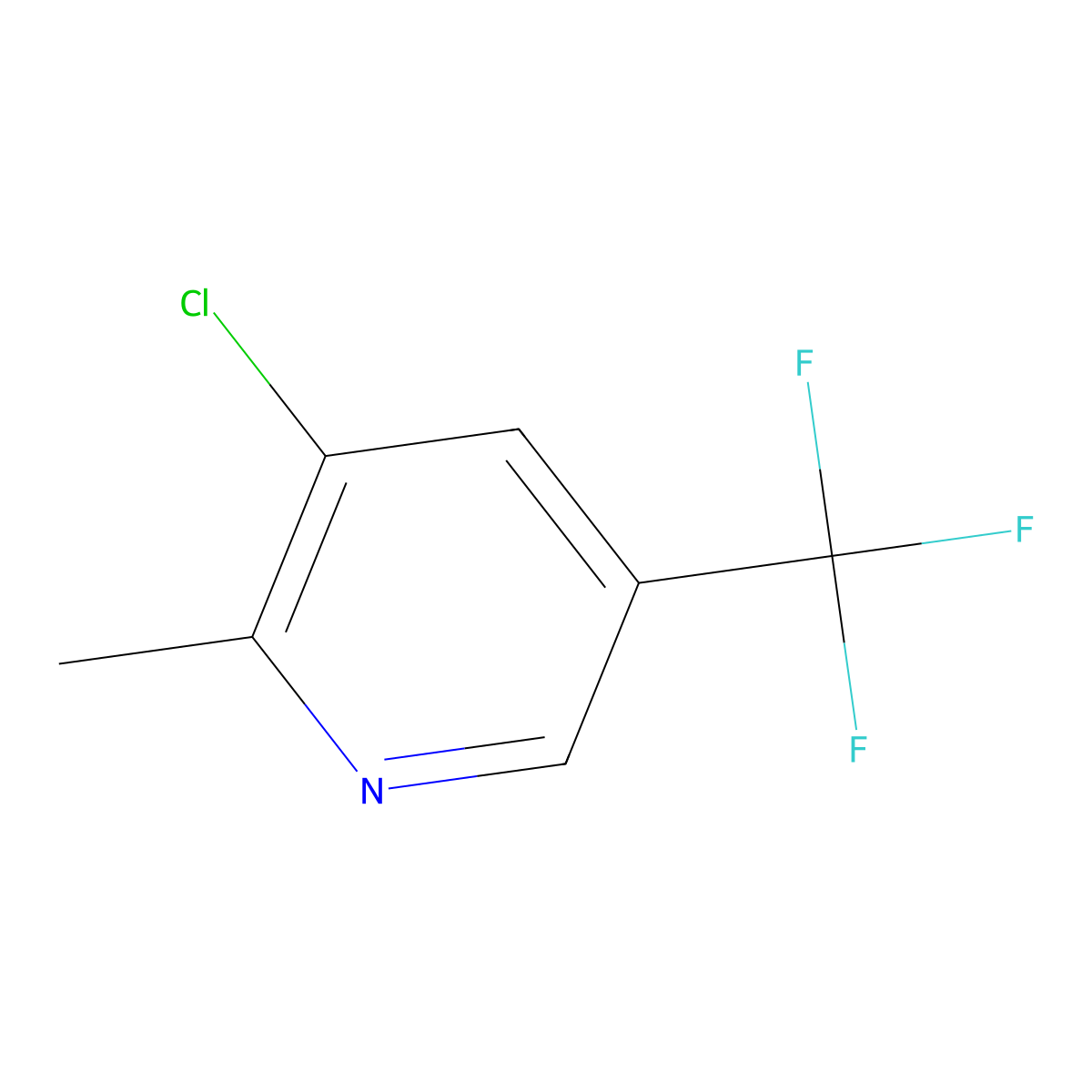 3-Chloro-2-methyl-5-(trifluoromethyl)pyridine molecular structure, CAS 175227-30-2