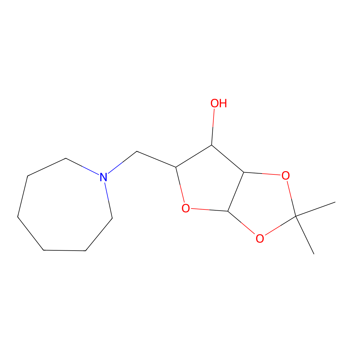 (3aR,5R,6S,6aR)-5-[(azepan-1-yl)methyl]-2,2-dimethyl-tetrahydro-2H-furo[2,3-d][1,3]dioxol-6-ol molecular structure, CAS 175229-82-0