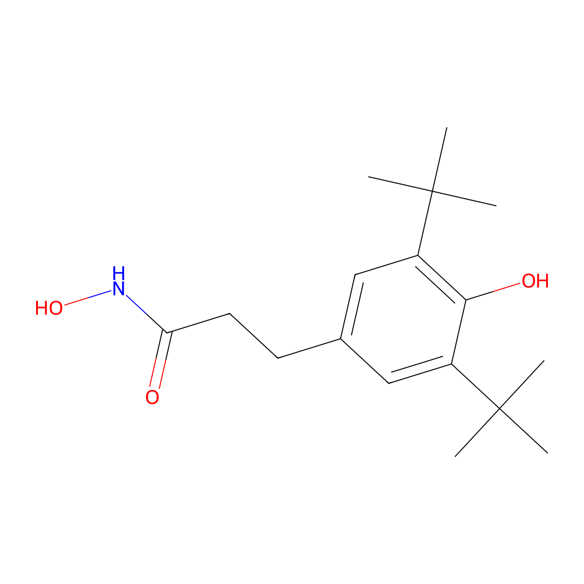 3-(3,5-di-tert-butyl-4-hydroxyphenyl)-N-hydroxypropanamide molecular structure, CAS 175234-41-0