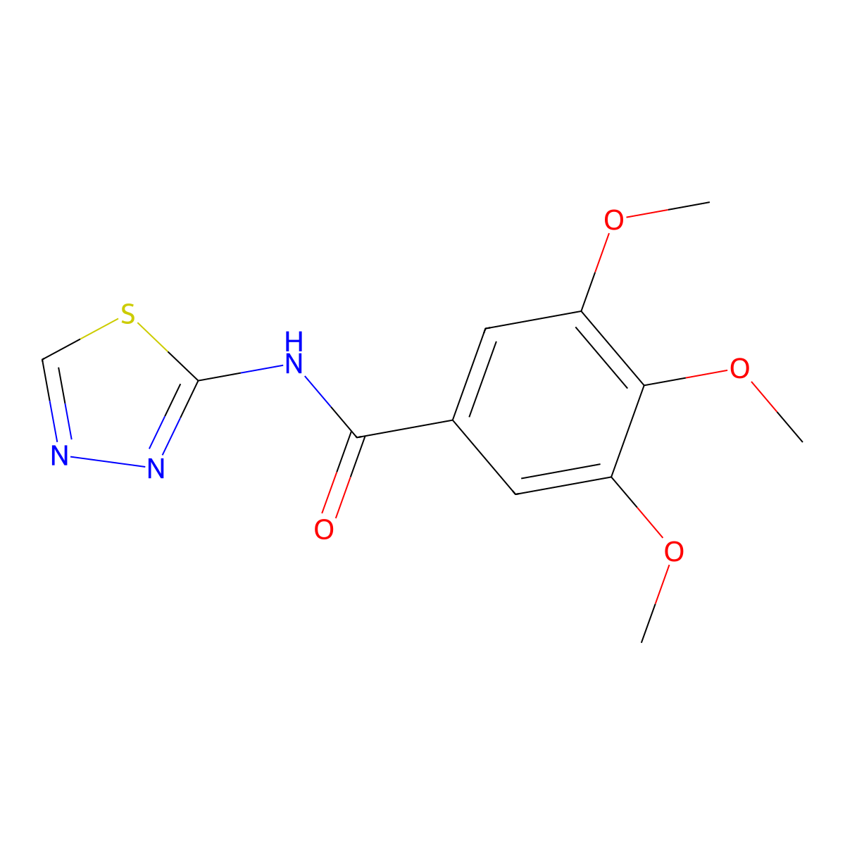 3,4,5-trimethoxy-N-(1,3,4-thiadiazol-2-yl)benzamide molecular structure, CAS 175237-61-3