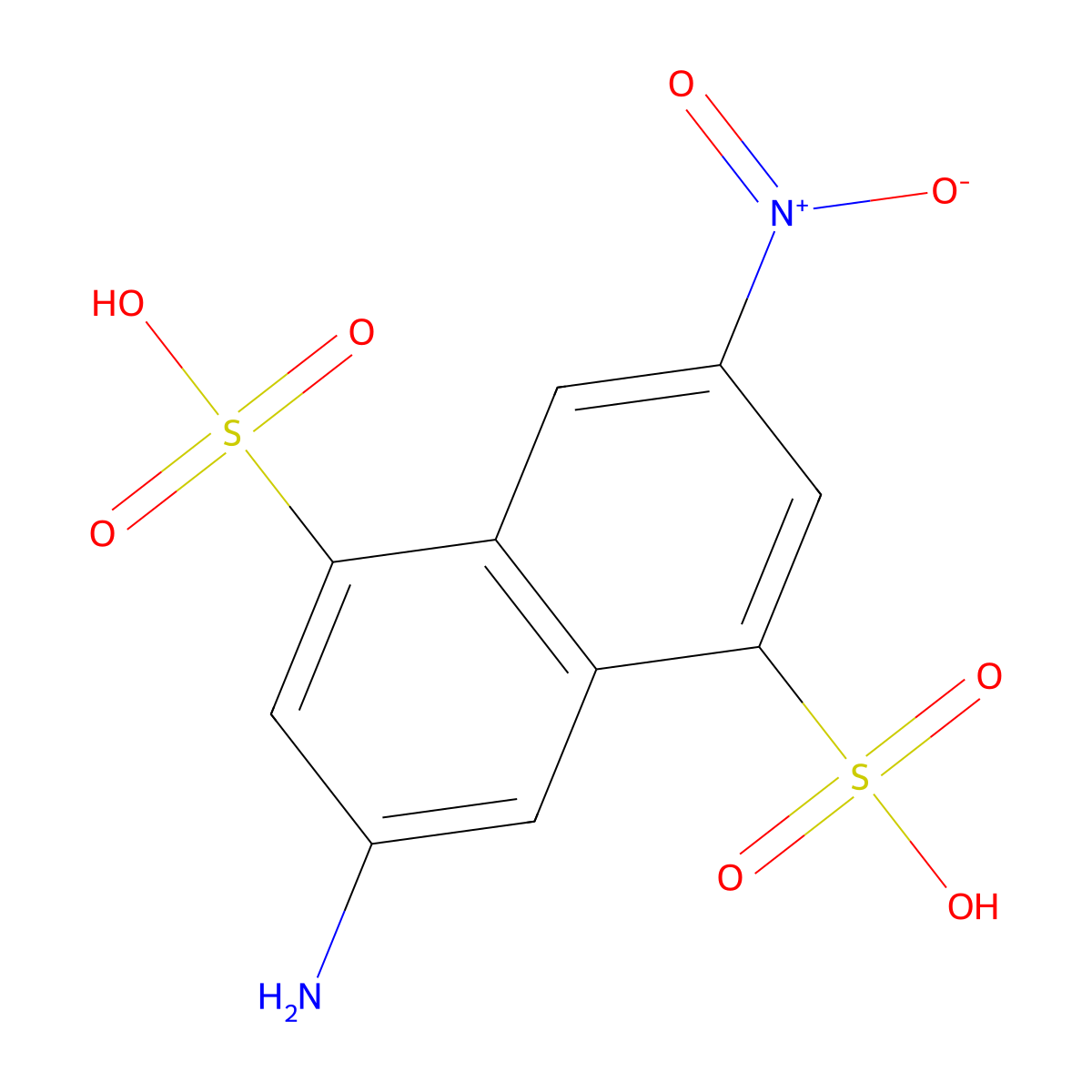 3-Amino-7-nitronaphthalene-1,5-disulphonic acid molecular structure, CAS 17527-17-2