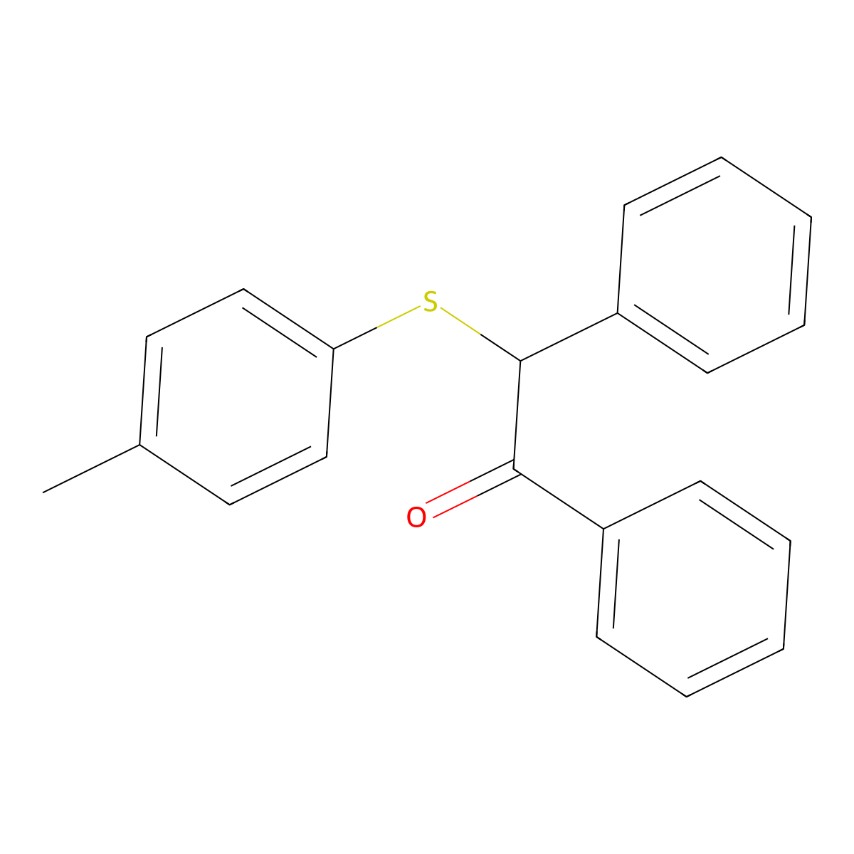 2-(4-Methylphenylthio)-1,2-diphenylethan-1-one molecular structure, CAS 17527-58-1