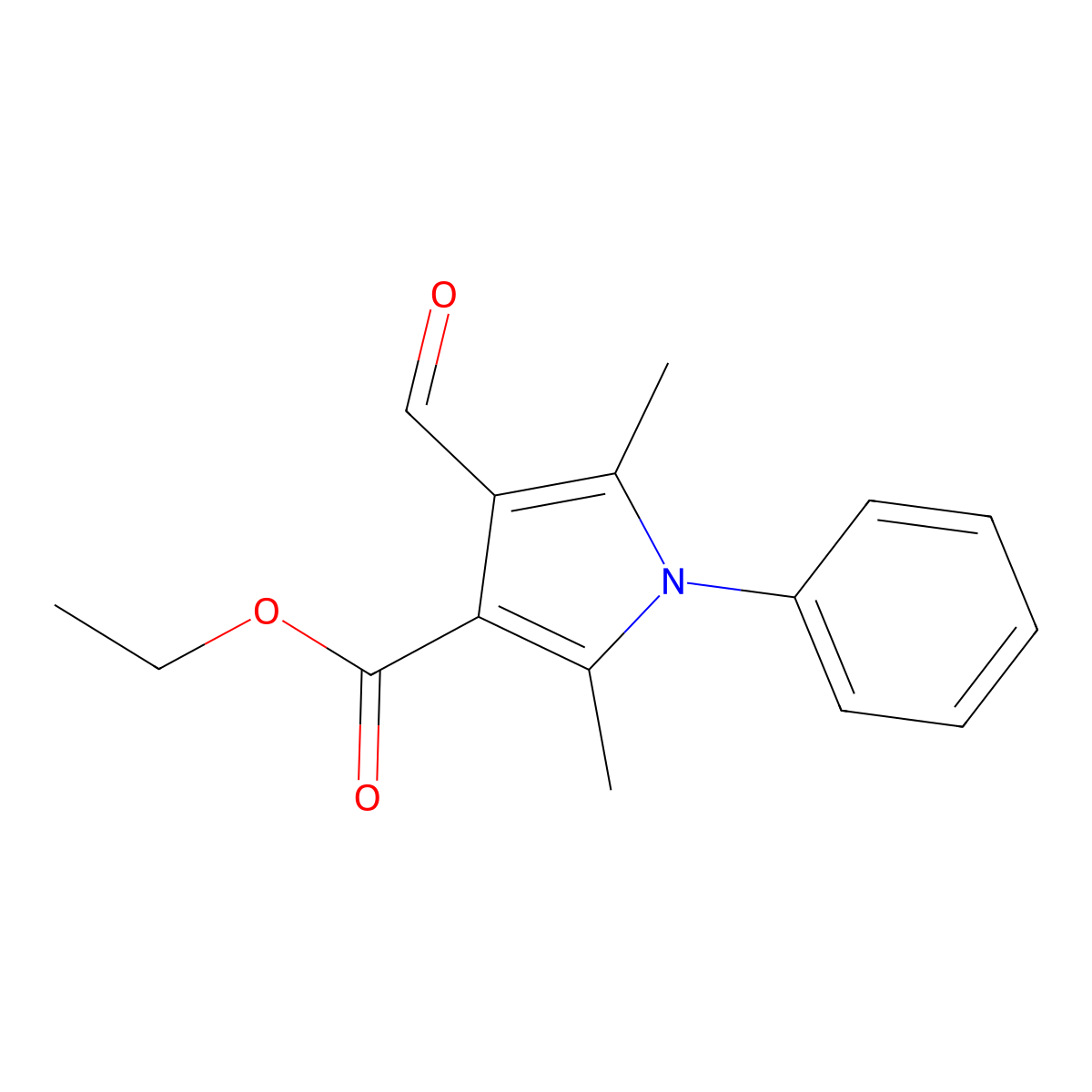 Ethyl 4-Formyl-2,5-Dimethyl-1-Phenyl-1H-Pyrrole-3-Carboxylate molecular structure, CAS 175276-52-5