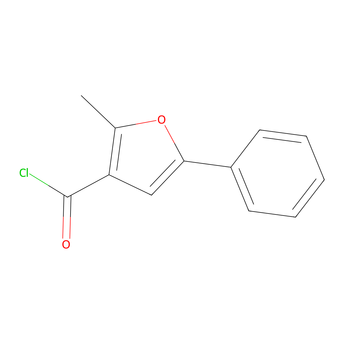 2-Methyl-5-phenylfuran-3-carbonyl chloride molecular structure, CAS 175276-57-0