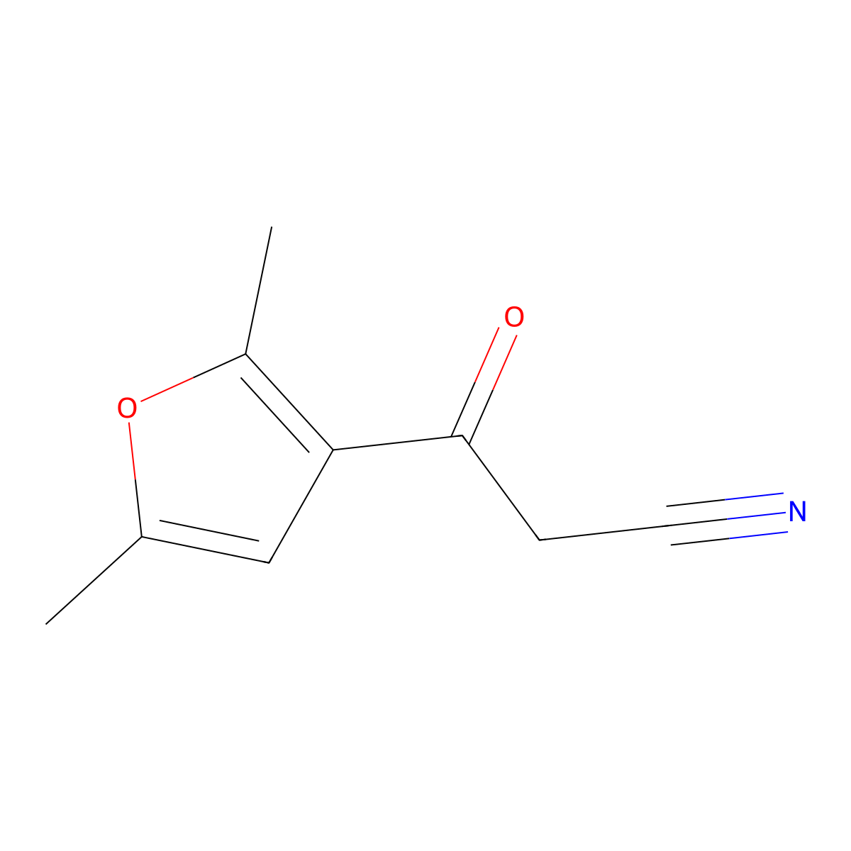 3-(2,5-Dimethylfuran-3-yl)-3-oxopropanenitrile molecular structure, CAS 175276-62-7