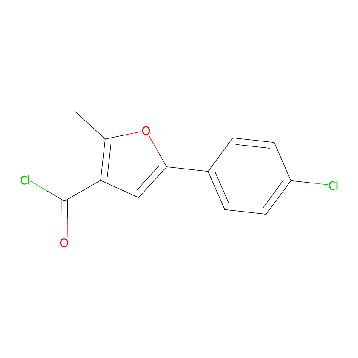 5-(4-Chlorophenyl)-2-methylfuran-3-carbonyl chloride molecular structure, CAS 175276-63-8